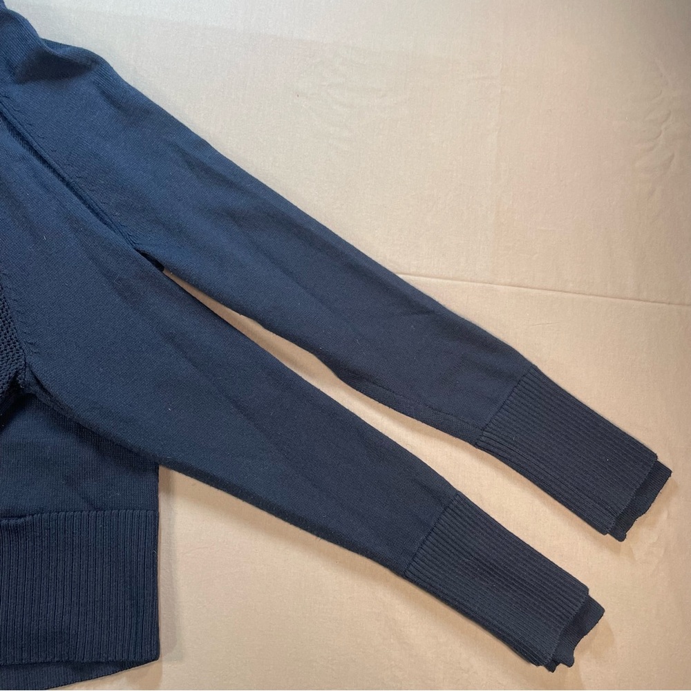 Athleta Verona Knit Merino Wool Blend Hoodie Sweater; Navy - Womens Small - Picture 11 of 16